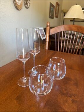 Champagne & Stemless Wine Glass Set